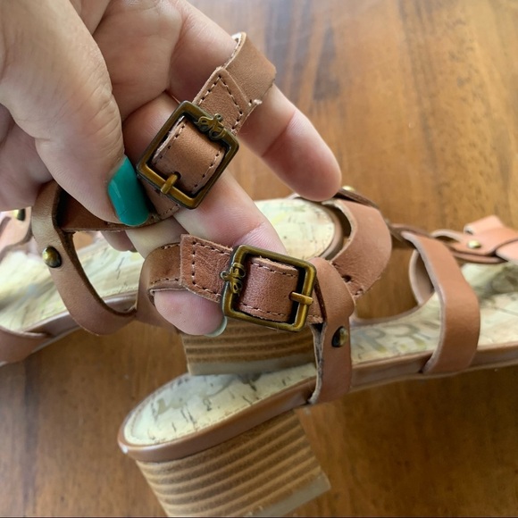 Sam Edelman Angela Leather Studded Cage Sandals 1.5” Block Heal - Picture 4 of 9